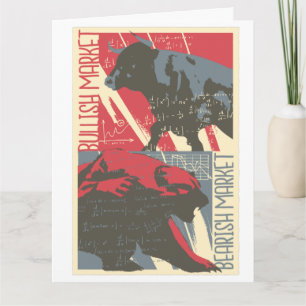 Bullish Bearish Stock Market Greeting Card
