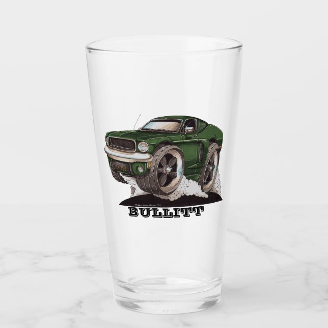 Bullitt Green Mustang Classic Movie Cartoon Car Glass (Front)