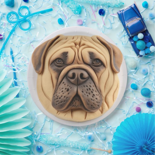 Bullmastiff 3D Inspired Paper Plate (Party)
