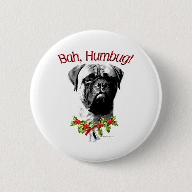 Bullmastiff Bah Humbug - Button (Front)
