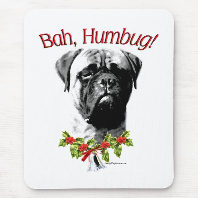 Bullmastiff Bah Humbug Mouse Pad (Front)