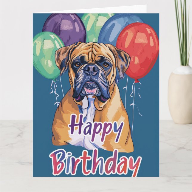 Bullmastiff Birthday Card (Front)