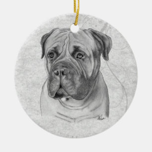 Bullmastiff Ceramic Tree Decoration