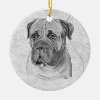 Bullmastiff Ceramic Tree Decoration