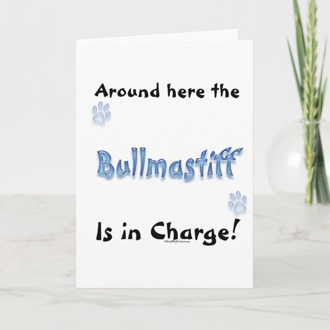 Bullmastiff Charge Holiday Card (Front)
