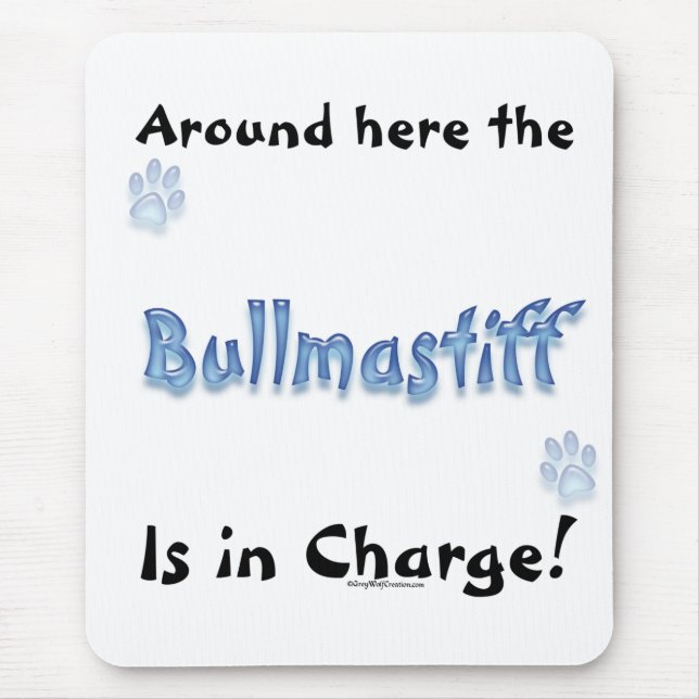 Bullmastiff Charge Mouse Pad (Front)