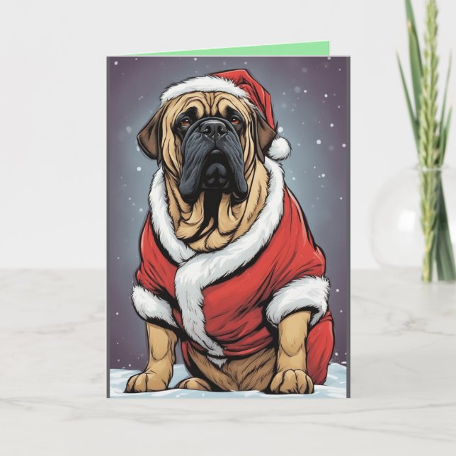 Bullmastiff Christmas card (Front)