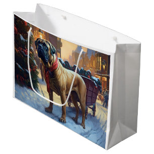 Bullmastiff Christmas Festive Season Large Gift Bag