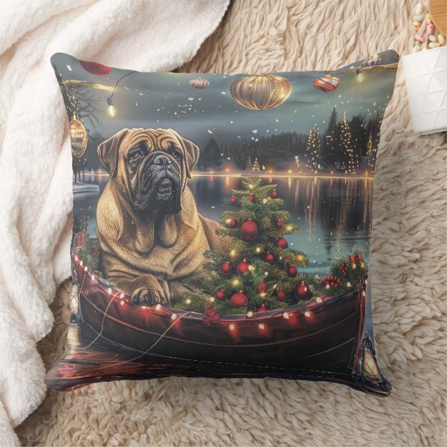 Bullmastiff Christmas Festive Voyage Cushion (Blanket)