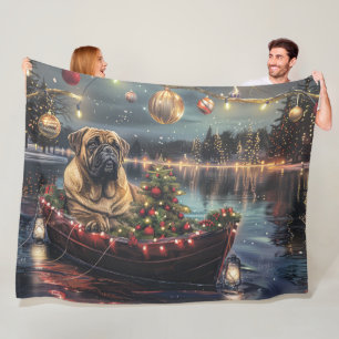 Bullmastiff Christmas Festive Voyage Fleece Blanket