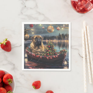 Bullmastiff Christmas Festive Voyage Napkin