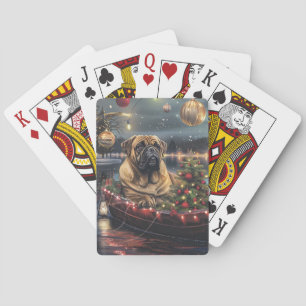 Bullmastiff Christmas Festive Voyage Playing Cards