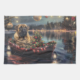 Bullmastiff Christmas Festive Voyage Tea Towel