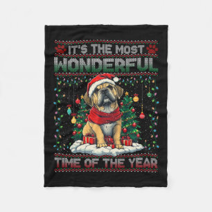 Bullmastiff Christmas Tree Decorations Dog Lover X Fleece Blanket