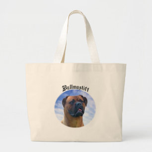 Bullmastiff Clouds Large Tote Bag
