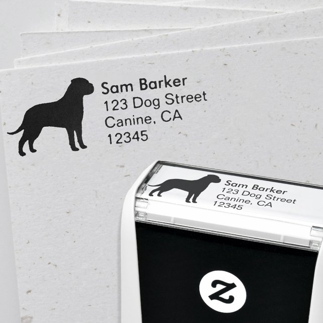 Bullmastiff Dog Breed Silhouette Return Address Self-inking Stamp (Creator Uploaded)