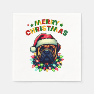 Bullmastiff Dog Christmas Hat Xmas Napkin