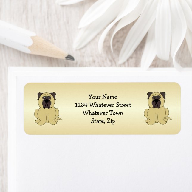 Bullmastiff Dog Design Return Address (Insitu)