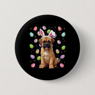 Bullmastiff Dog Easter Egg Hunt Bunny Ear Bullmast 6 Cm Round Badge