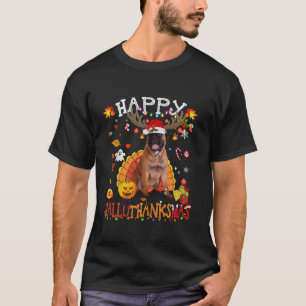 Bullmastiff Dog Halloween Christmas Dog Happy Hall T-Shirt