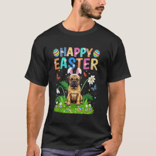 Bullmastiff Dog Happy Easter Egg Hunt Bunny Ear Ea T-Shirt