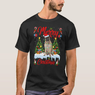 Bullmastiff Dog Lights Xmas Tree Santa Bullmastiff T-Shirt