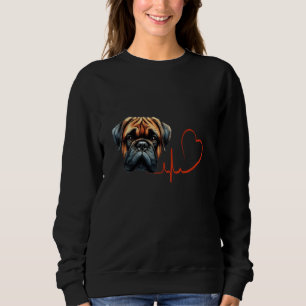 Bullmastiff Dog My Heartbeat EKG Funny Dogs Lover Sweatshirt