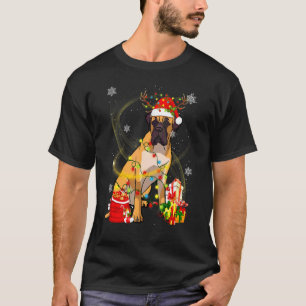 Bullmastiff Dog Reindeer Santa Christmas Dogs Paja T-Shirt