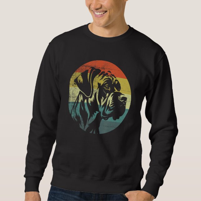 Bullmastiff Dog Retro Design Sweatshirt (Front)