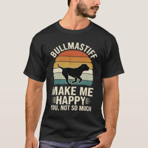 Bullmastiff Dog Retro Sunset Funny Quote T-Shirt