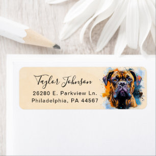 Bullmastiff Dog Return Address Label