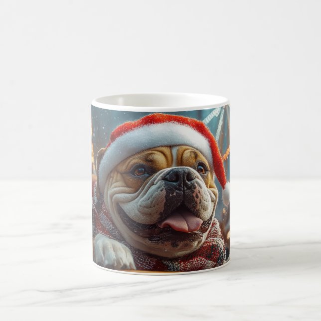 Bullmastiff Dog Roller Coaster Christmas  Coffee Mug (Center)