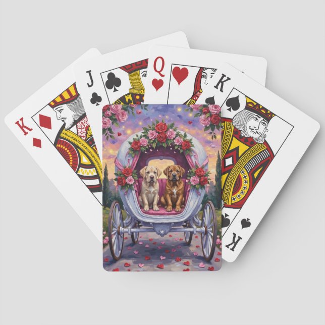 Bullmastiff Dog Valentine's Day  Playing Cards (Back)