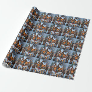 Bullmastiff Dogs Christmas Snow Holiday  Wrapping Paper