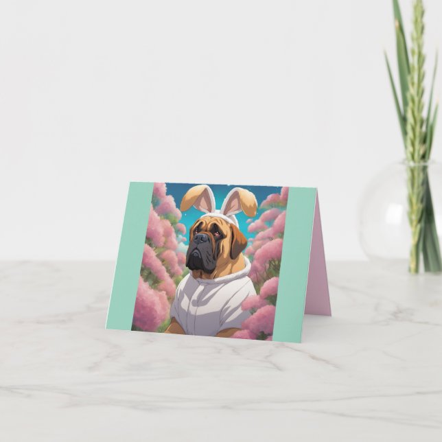 Bullmastiff Easter Holiday Card (Front)