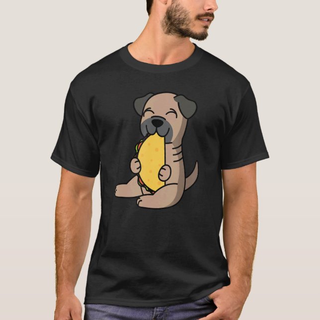 Bullmastiff Eating A Taco Dog T-Shirt (Front)