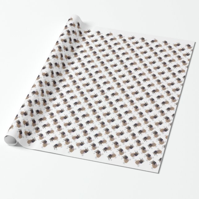 Bullmastiff (fawn) History Design Wrapping Paper (Unrolled)