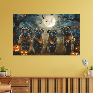 Bullmastiff Halloween Spooky Canvas Print