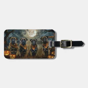 Bullmastiff Halloween Spooky Luggage Tag