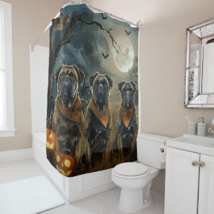 Bullmastiff Halloween Spooky Shower Curtain