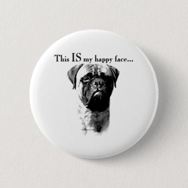 Bullmastiff Happy Face - Button (Front)