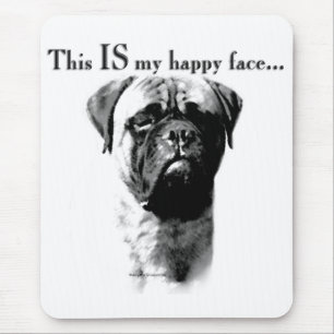Bullmastiff Happy Face Mouse Pad