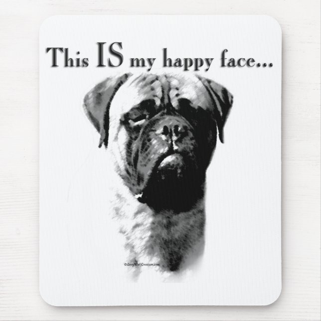 Bullmastiff Happy Face Mouse Pad (Front)
