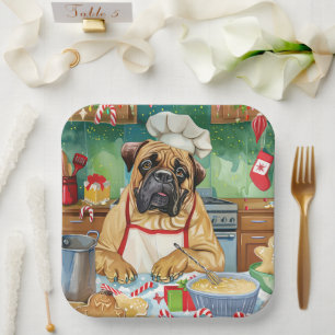 Bullmastiff Holiday Baking: Festive Christmas Paper Plate