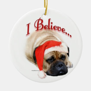 Bullmastiff I Believe Ceramic Tree Decoration