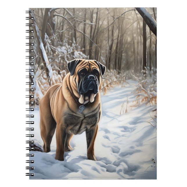 Bullmastiff Let It Snow Christmas Notebook (Front)