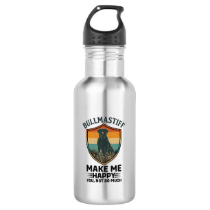 Bullmastiff Make Me Happy Dog Shield Retro Sunset 532 Ml Water Bottle
