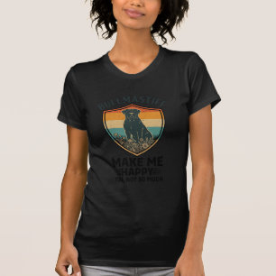Bullmastiff Make Me Happy Dog Shield Retro Sunset T-Shirt
