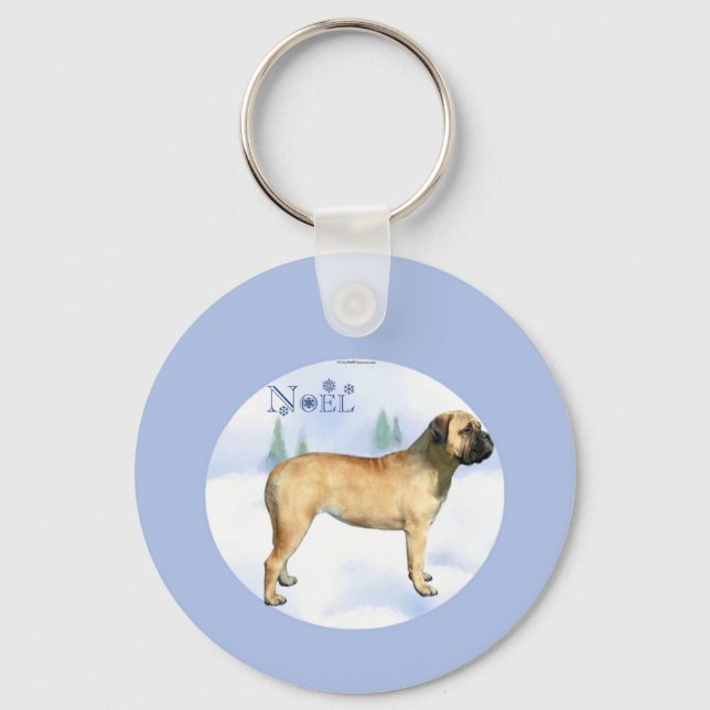 Bullmastiff Noel Keychain (Front)