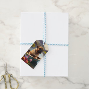 Bullmastiff on a Paddle: A Scenic Adventure Gift Tags